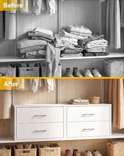 Fixwal Closet Drawers for Clothes, 2 Pack, 4 Stackable, 21.2" Wide