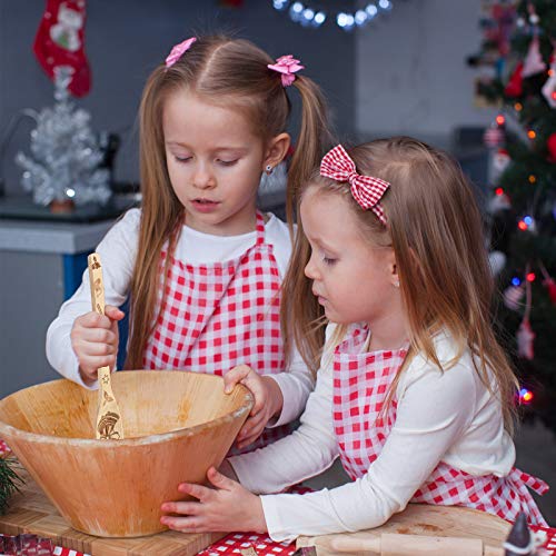 Christmas Wooden Spoons & Spatula Set - 6 Pcs Kitchen Utensils with Holiday Designs