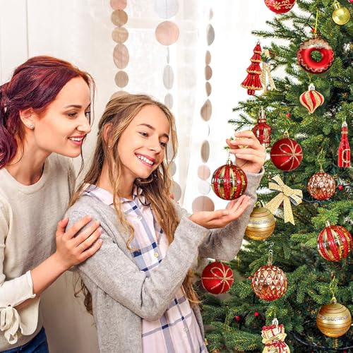 70pcs Christmas Ornament Set - Shatterproof Baubles, Tree Toppers & Decorations