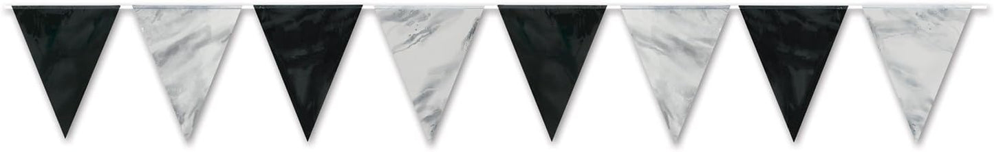 Black & Gold Pennant Banner for Parties | Beistle Decorative Party Supplies