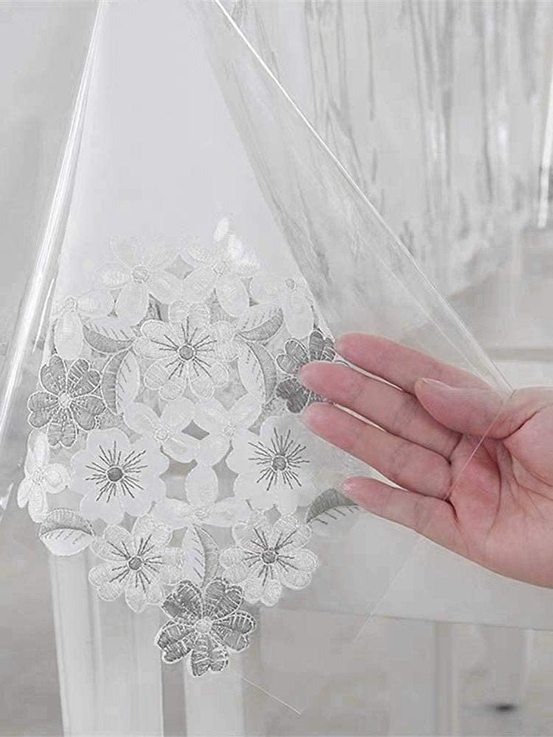 sancua 100% Waterproof Rectangle PVC Tablecloth - 70 x 108 Inch - Oil Proof Spill Proof Vinyl Table Cloth, Wipe Clean Table Cover for Dining Tables, Buffet Parties and Camping, Crystal Clear