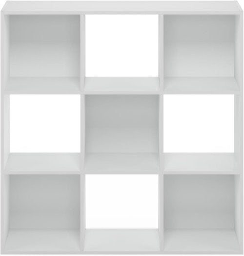 Furinno PELLI 9-Cube Closet Organizer - Versatile Open Shelf Storage for Bedroom & Living Room - White