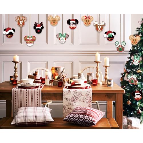 Christmas Party Decorations Tree Wooden Hanging 24pcs Cute Themed Christmas Tree Decorations Merry Christmas Ornaments Hanging Sign Photo Prop for Holiday Xmas Decorations