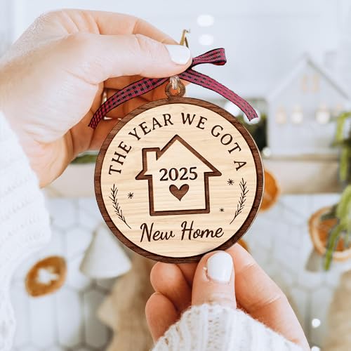 House Warming Gifts, New Home Ornament 2025 - Best Housewarming Gifts New Home 2025 for Owners, Couples, Men, Women - First Home Gift Ideas - Our First Home Ornament for Christmas Tree Glass Keepsake