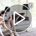 AICase White Portable Folding Fan with 7200mAh Battery, Adjustable Height & Quiet Operation