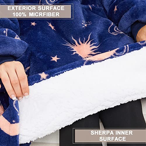 Adult & Kid Blanket Hoodie Set - Oversized Sherpa Wearable Blanket for Family Cozy Lounging