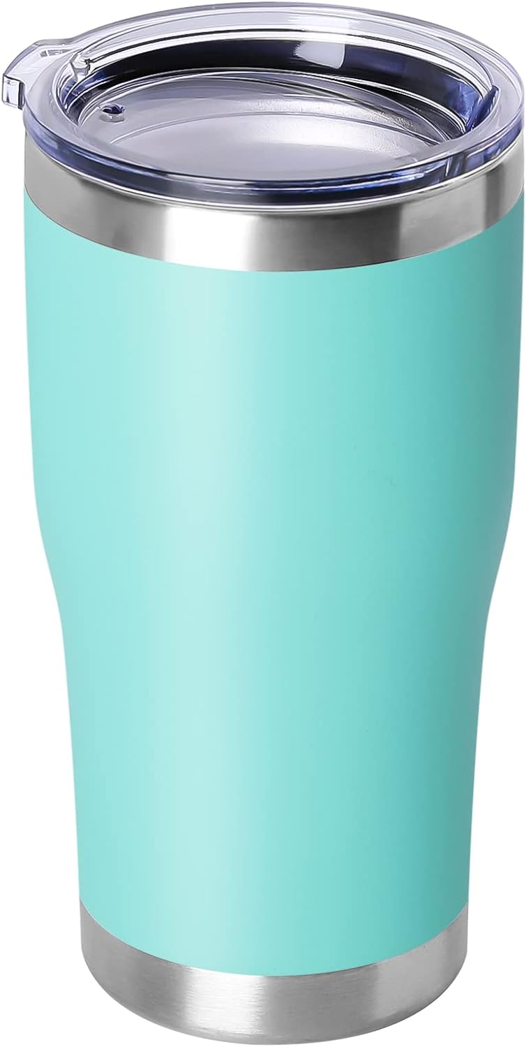 DOMICARE 20oz Tumbler with Lid Stainless Steel Tumblers Bulk, Double Wall Vacuum Insulated Coffee Travel Mug Powder Coated Tumbler, 8 Pack Purple