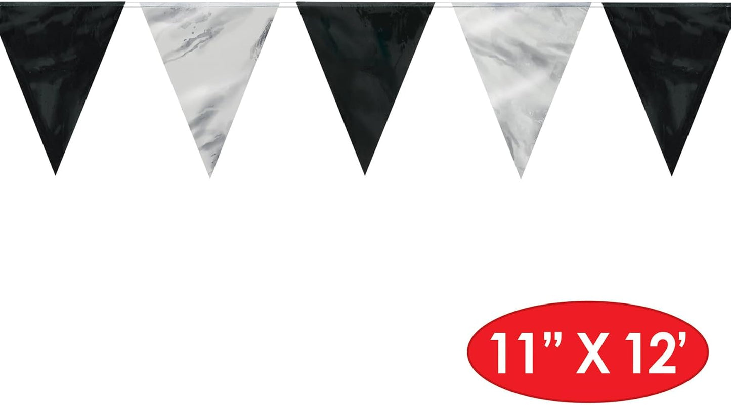 Black & Gold Pennant Banner for Parties | Beistle Decorative Party Supplies