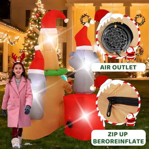 7FT Inflatable Christmas Kangaroo & Koalas with LED Lights Outdoor Decor