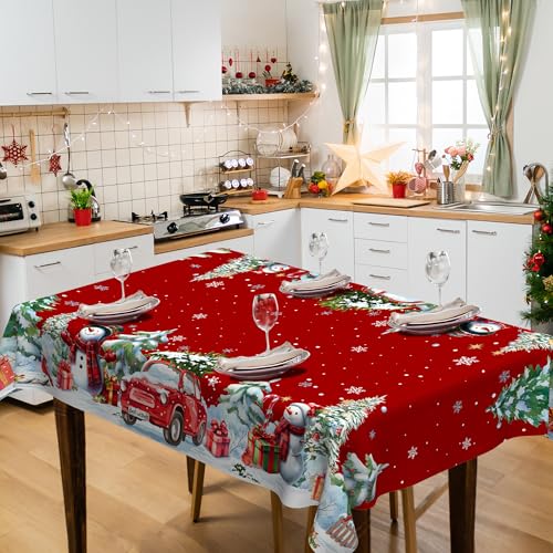 Christmas Tablecloth 60x84 Inch Rectangle, Decorations For Home
