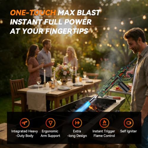 VANCFIRE Dark Green 36.6" Extra Long Propane Torch for Grilling & Fire Starting