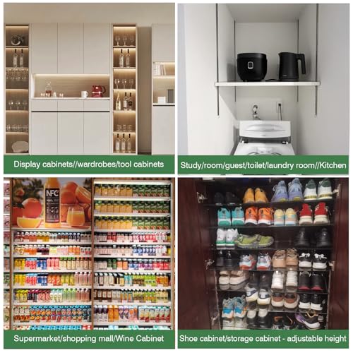 Light Silver 8 Pcs 36 Inch Metal Shelf Pilasters with 40 Clips and 72 Screws - Adjustable Wall Mount Shelving System