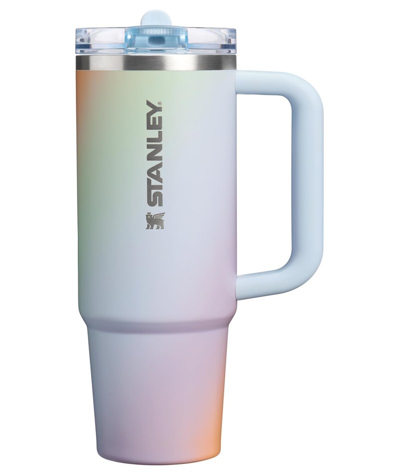 STANLEY Quencher ProTour Flip Straw Tumbler with Leakproof Lid 30 oz | Built-In Straw & Handle | Cupholder Compatible for Travel | Insulated Stainless Steel Cup | BPA-Free | Sunrise Spiral