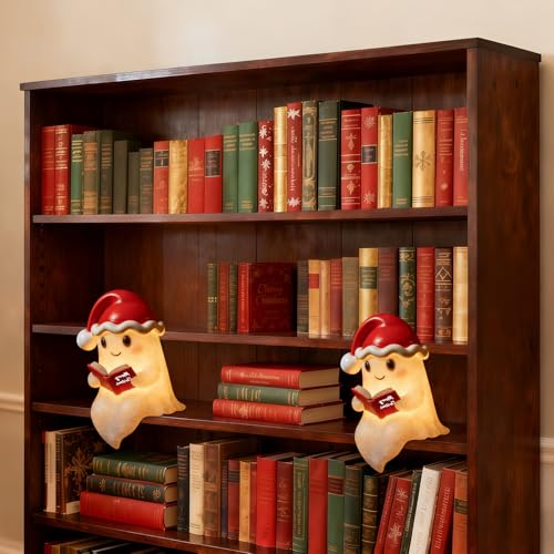 QETRABONE Christmas Ghost Reading Book Lamp - Christmas Ghost Figurine
