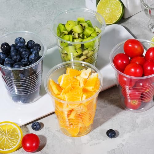 SIUQ 2000 Pack 12 oz Clear Plastic Cups, Bulk Disposable Water Cups