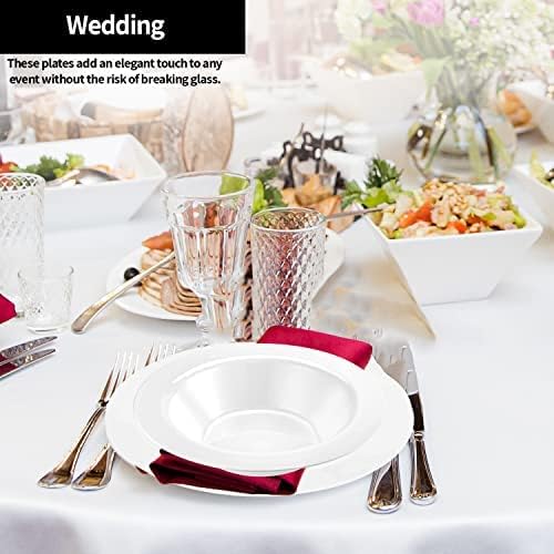 Premium 9-Inch Heavyweight Plastic Plates - Crystal Clear Wedding & Party Dinnerware, 30 Count