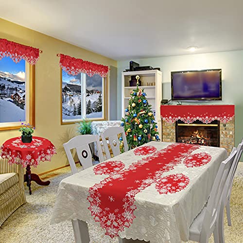 Simhomsen Embroidered Snowflakes Table Runner 14x144 inches Christmas Winter Decor