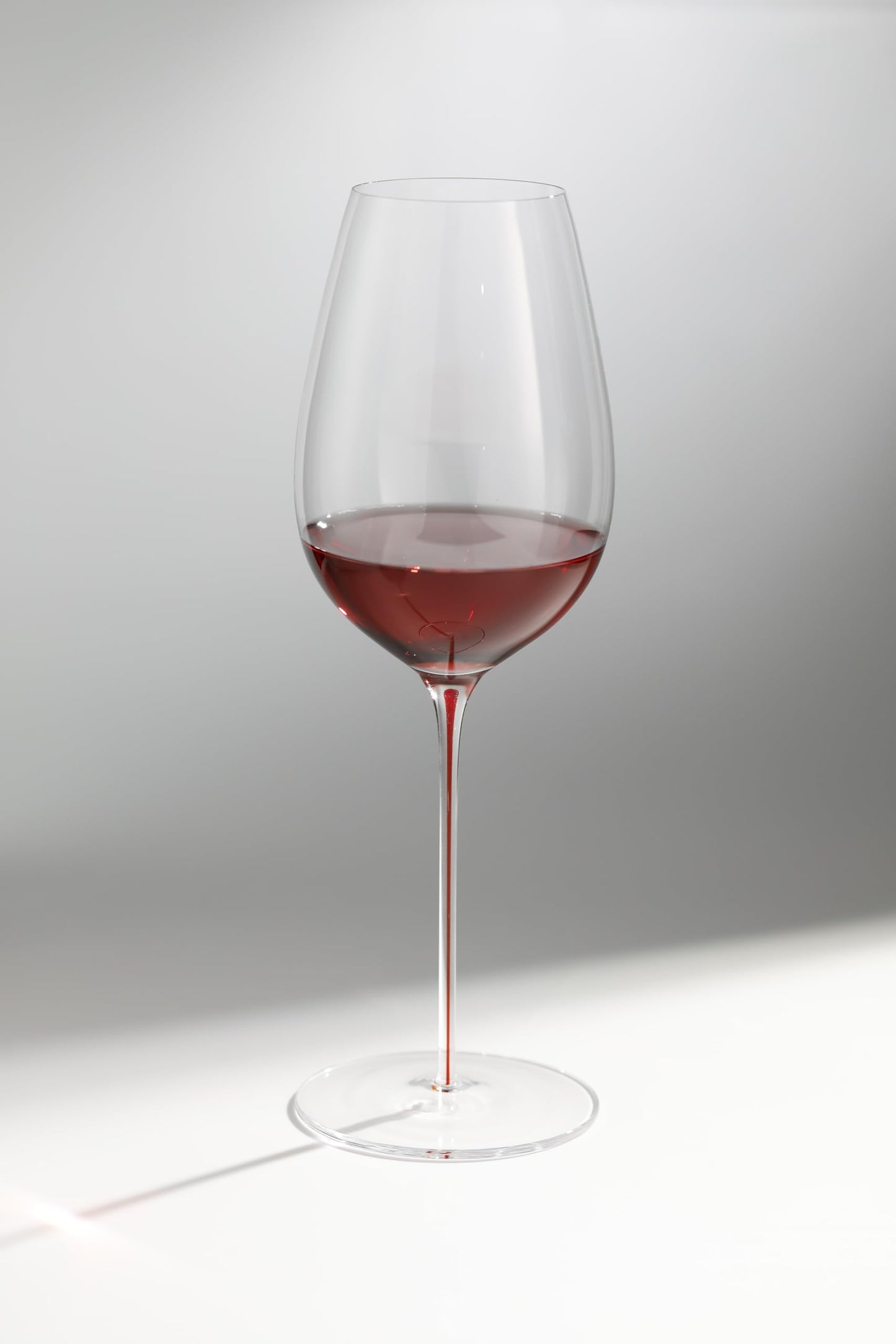 BinkMark Red Wine Glasses Set of 4 | 22oz Hand-Blown Crystal | Red Stem | Ultra-Thin Rim | For Wine Lovers, Date Nights, Anniversary Dinners | Lead-Free Certified | Gift Box