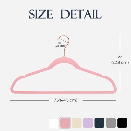 HOUSE DAY Pink Velvet Hangers - Premium Non-Slip Felt Clothes Hangers | 120 Pack, Heavy Duty, Space Saving