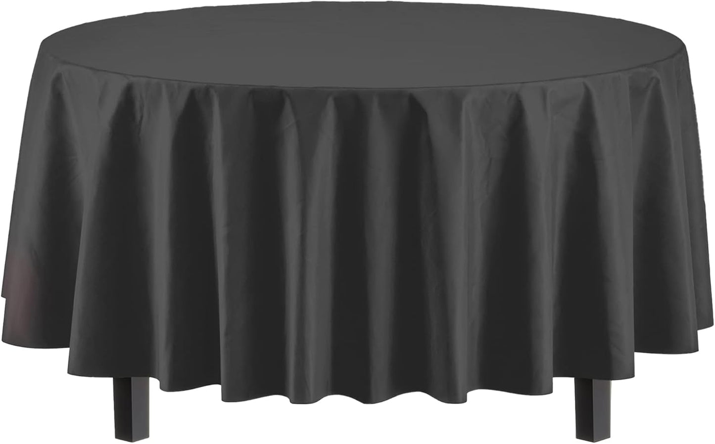 Ivory 84-Inch Round Tablecloth - 12-Pack Premium Plastic Party Supplies