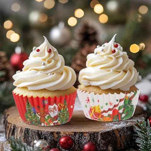 600 Pcs Paper Baking Cups Cupcake Wrappers,Christmas Cupcake Liners