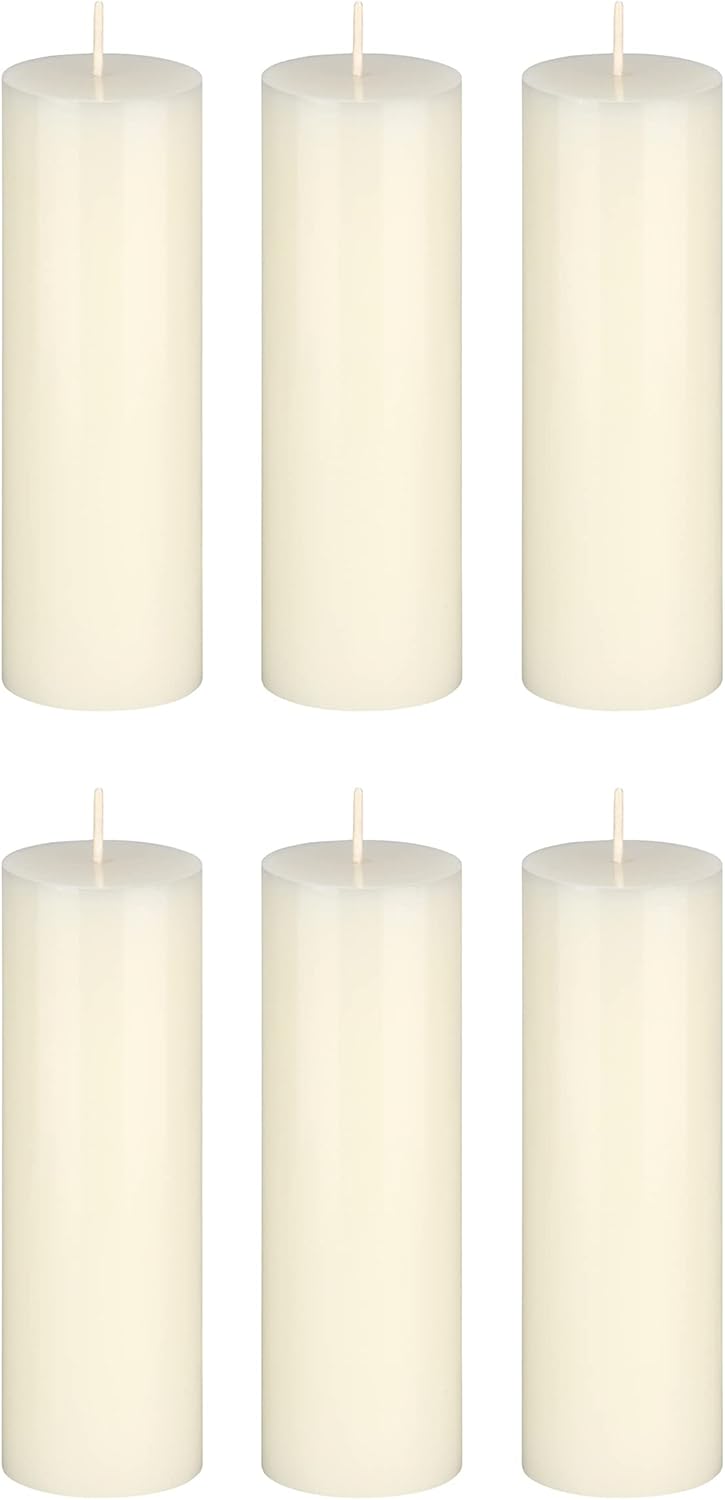 Unscented Black Pillar Candle - 2x6 Inch Hand Poured Premium Wax for Home Décor & Events