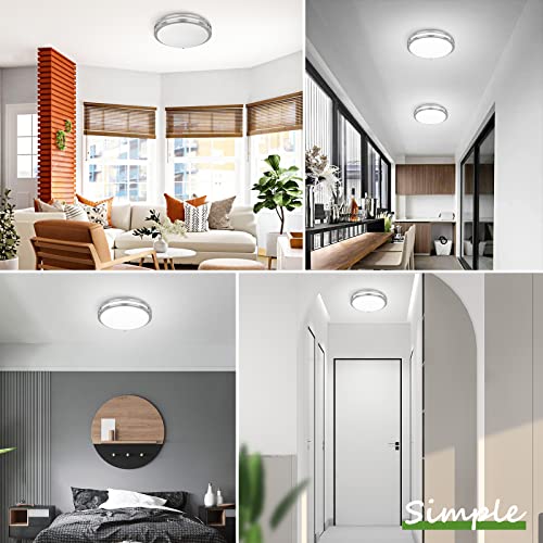 18-Inch Brushed Nickel LED Flush Mount Ceiling Light with 5 Color Temperatures