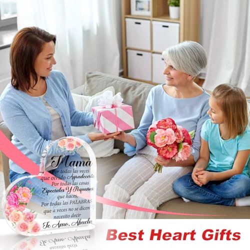 Acrylic Heart Sign Paperweight Gift for Mom - Friends & Family Mother's Day Spanish Gift