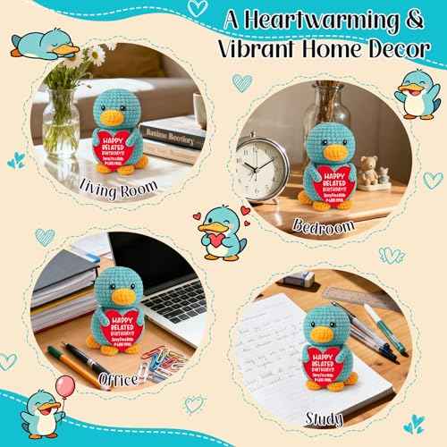 Belatelove Funny Birthday Cards for Women, Men ? Mini Handmade Crochet Platypus Birthday Gifts for Mom, Dad, Son, Daughter, Sister, Friends, Girls, Boys ? 2025 Christmas Desk Home Decorations