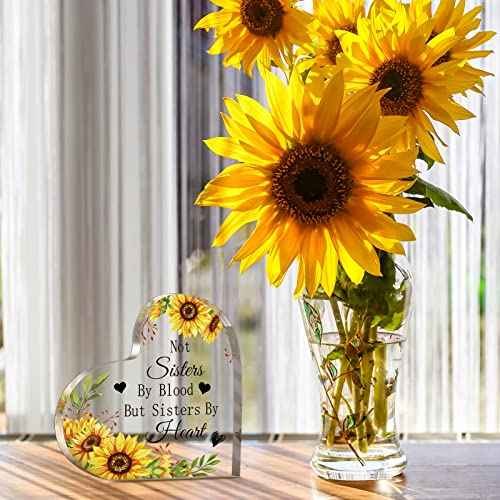 Thank You Gifts for Friends Friendship Gifts Friend Birthday Presents Acrylic Heart Keepsake Appreciation Decorative Signs Plaques for Women Men Sister Friends Bestie Coworkers Desk Decor(Heart)