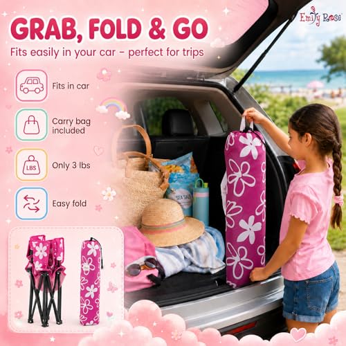 Kids Folding Camping Chair with Cup Holder - Lightweight Outdoor Seat for Toddlers