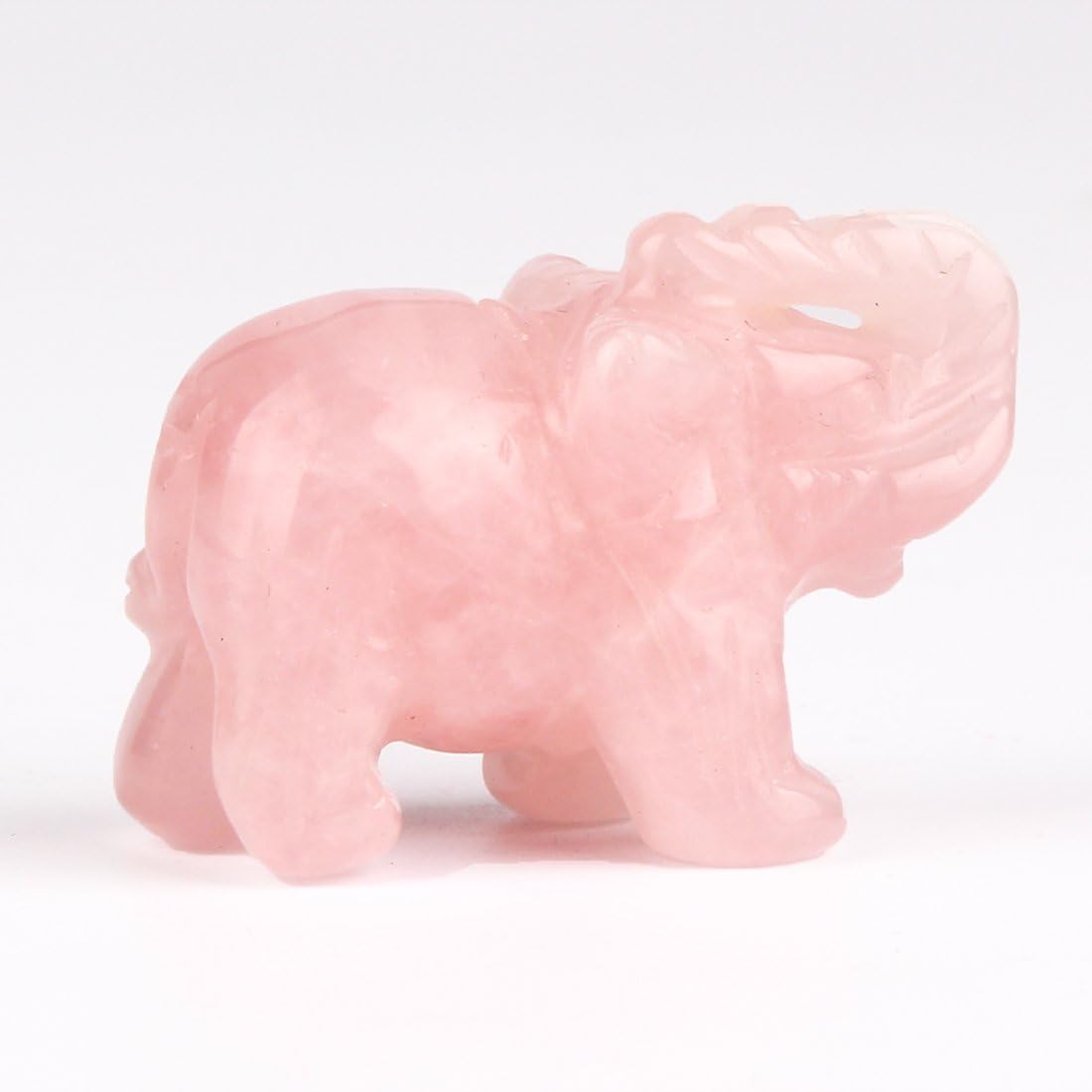 Opal Opalite Elephant Statue - 1.5" Natural Stone Carved Figurine for Chakra Healing
