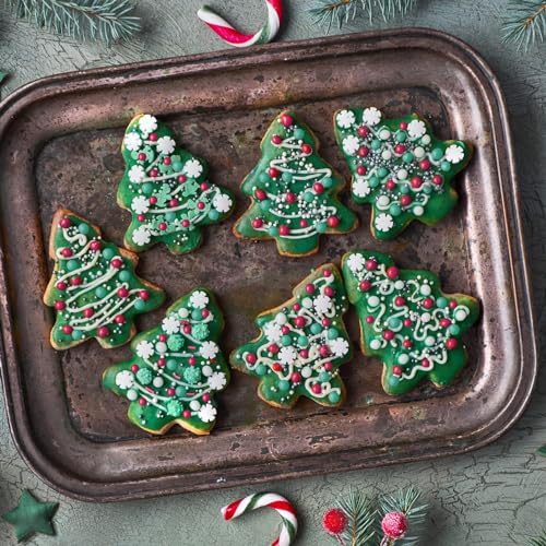 TUZICAKE 8PCS Christmas Cookie Cutter Set Holiday Shapes Snowman Tree Gingerbread Santa