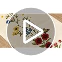 MuseHaus Winter Crimson 13x72 Velvet Embroidered Table Runner