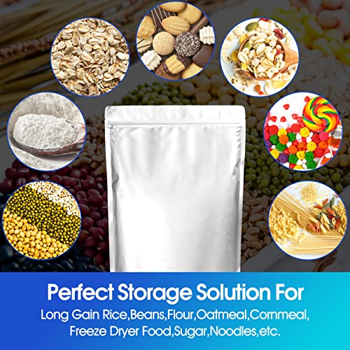 15 Mil 5 Gallon Food Storage Mylar Bags with Oxygen Absorbers, Resealable