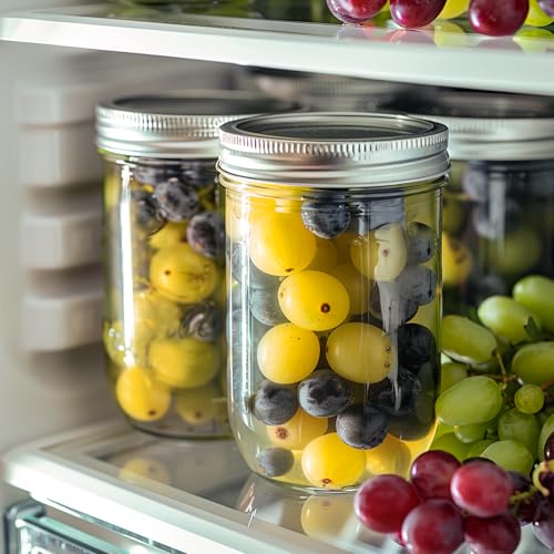 ComSaf Small Mason Jars 8oz - 8 Pack, Regular Mouth Mason Jar with Lids and Seal Bands, Glass Half Pint Canning Jar for Spice, Jam, Honey, Pickle, Dessert, Shower Wedding Favors, DIY Candles Decor