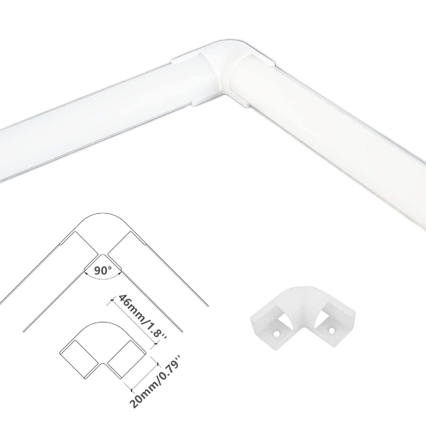 THMOOTHER UV Resistance 3.28FT V Shape LED Strip Channel Diffuser,6-Pack Aluminum Profile with Frosted Cover and Corner Connector,Tape Mounting Track for Cabinet Stairs Wall Outdoor (3.28FT, 6)