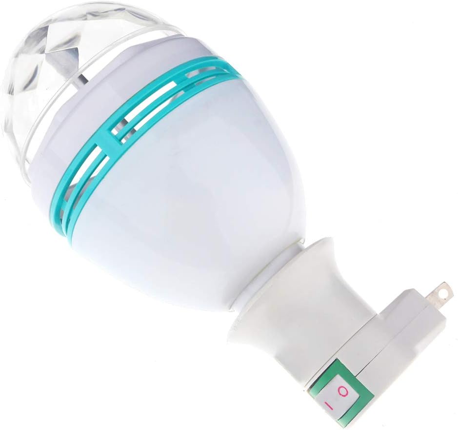 RGB Disco Ball Light E26 - Rotating LED Strobe Bulb for Parties, Karaoke & Events