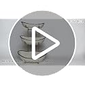 White 3-Tier Fruit Bowl with Gold Metal Stand - Modern Ceramic Fruit Rack - Variation: White A