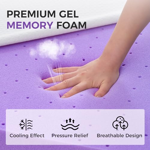 Twin Size 3 Inch Gel Memory Foam Mattress Topper with Removable Cover - Cooling Support