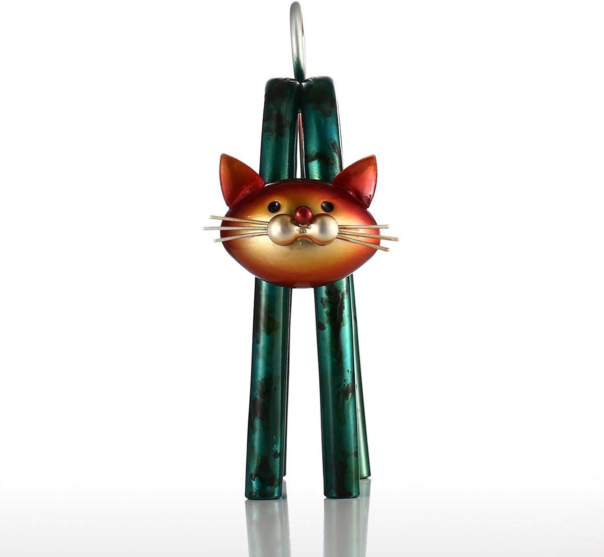 Modern U-Shaped Cat Metal Sculpture - Unique Cat Figurine for Home & Office Decor, Perfect Gift for Cat Lovers