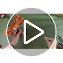 Hotop 6 Pcs Glitter Poinsettia Flowers with 3 Heads - Orange