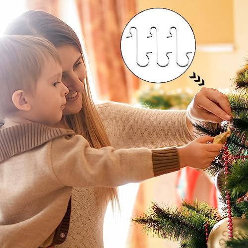 Ornament Hangers, 100 Pack Christmas Hooks for Tree Decorating, Garland Decorations, Silver