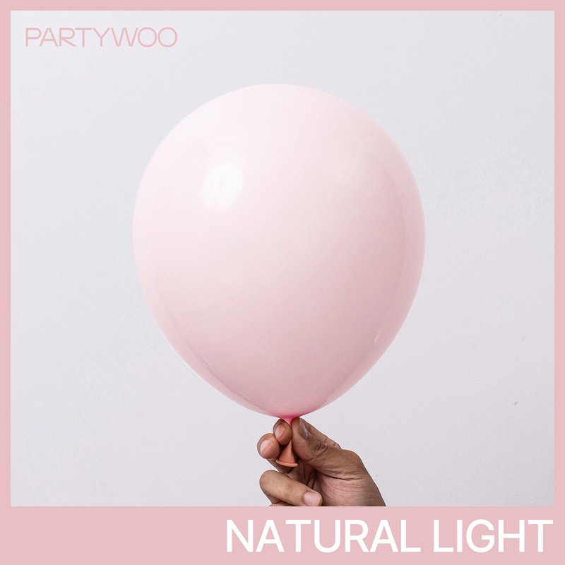 PartyWoo Pale Pink Balloons 85pcs Different Sizes of 18 12 10 5 Inch Light Pastel Baby Pink Balloon Arch Kit for Engagement Bachelorette Baby Shower Easter Birthday Party Decorations Pink-Q01