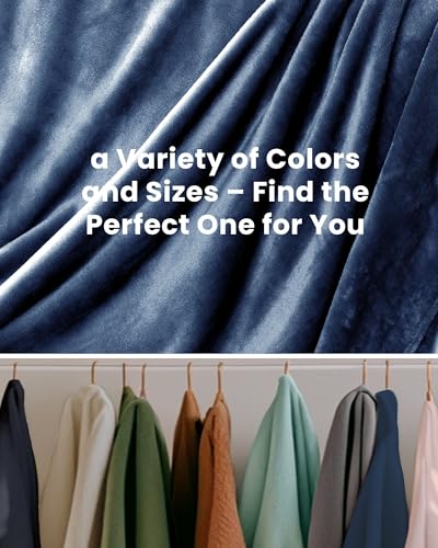 blunique Navy Fleece Blanket Twin XL Size, Soft Cozy Blankets for Bed and Couch, Machine Washable Luxury Microfiber, Lightweight Portable Plush Blanket for Travel, Camping, Pets, Women, Adults