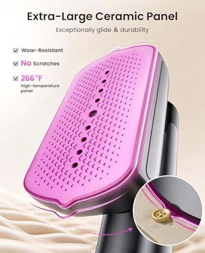 Travel Clothes Steamer & Iron 1200W Dual Water Tanks Fast Heat Ceramic Soleplate