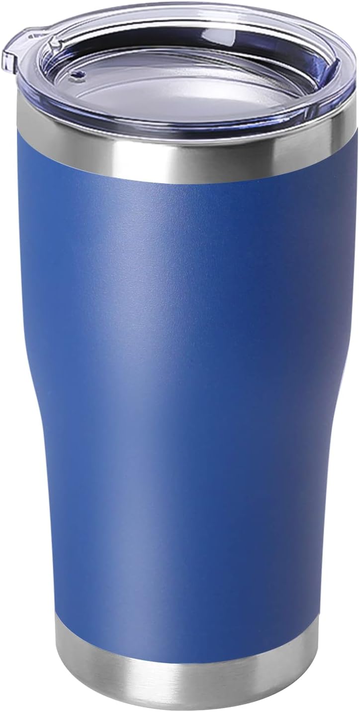 DOMICARE 20oz Tumbler with Lid Stainless Steel Tumblers Bulk, Double Wall Vacuum Insulated Coffee Travel Mug Powder Coated Tumbler, 8 Pack Purple