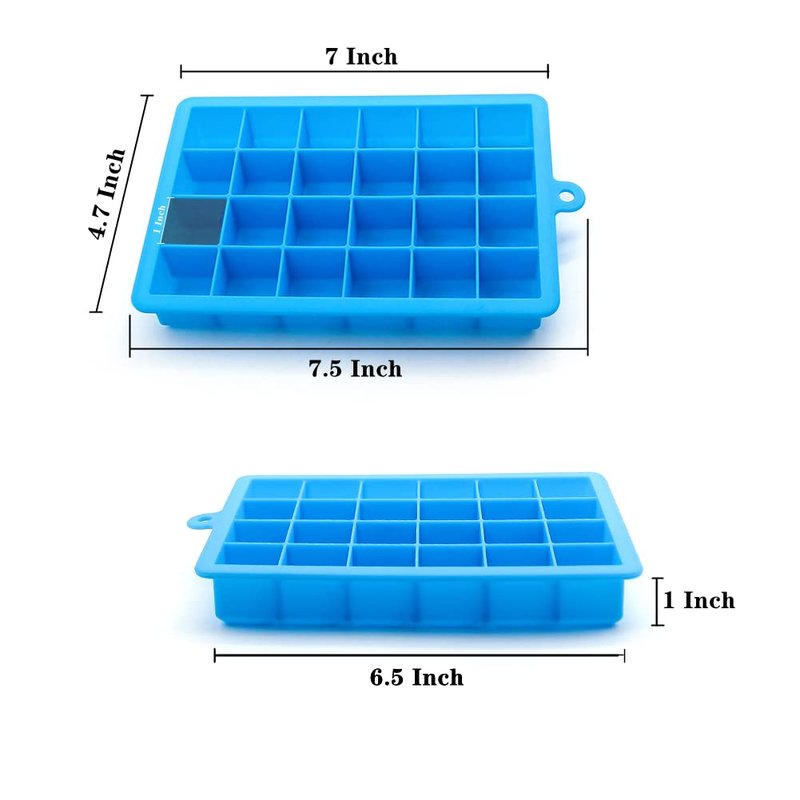 TAO CICADA Ice Cube Tray, 3 Pack Silicone Ice Cube Molds, Ice Cube Trays, Silicone Ice Trays, Easier to Release, BPA Free for Alcohol/Coffee/Beverages (Blue, Green, Rose red)