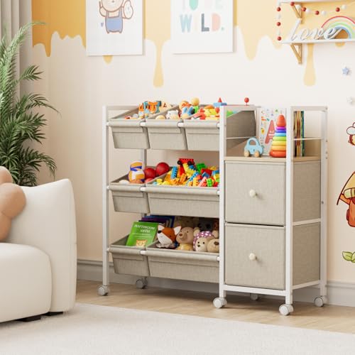 Modanais Kids Toy Organizers and Storage Bins, Off White