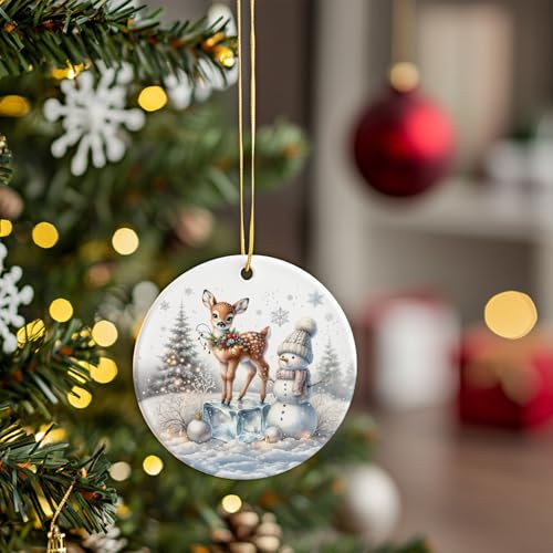 Deer & Reindeer Christmas Ornaments - Snowman, Decor for Tree